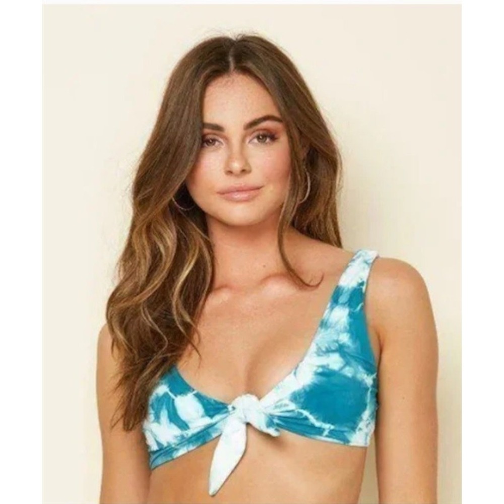 NWT Dippin' Daisy's 1X Muse Knotted Bikini Top Yellow Eyelet 115919 - Picture 4 of 5